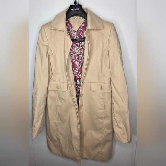Tommy Hilfiguer Lined Women's Fall Coat. Cream, Med, In Good Condition, Cotton - Picture 5 of 14